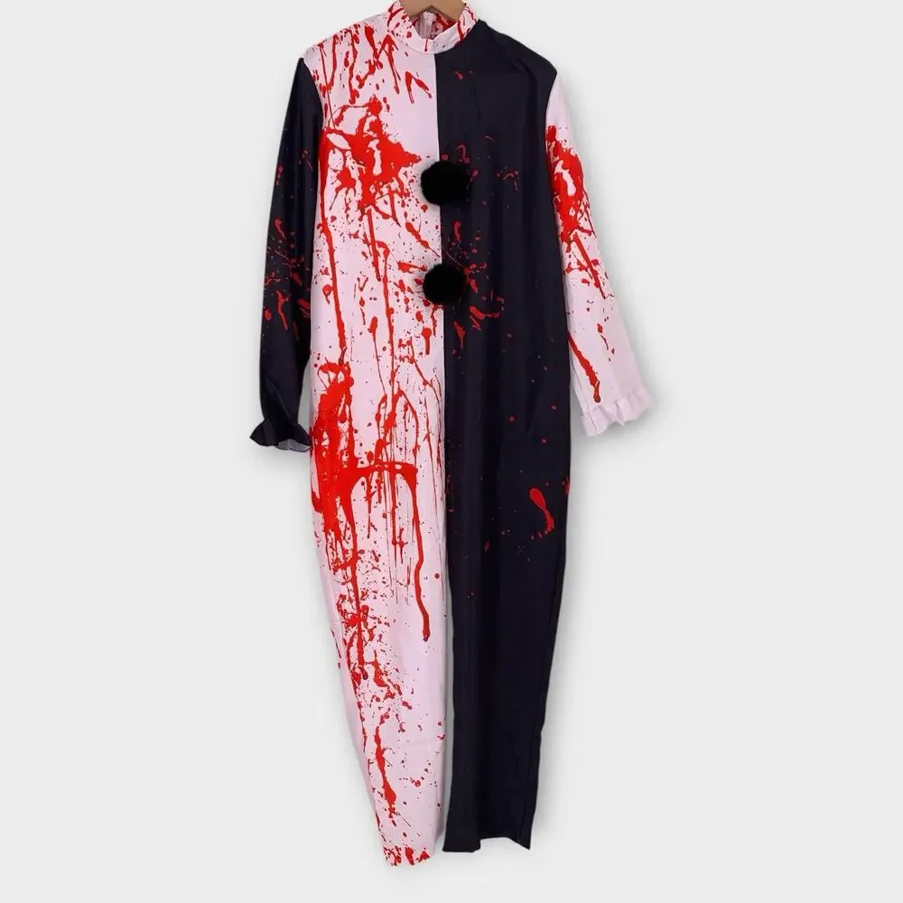 New Adult Killer Clown Slasher Halloween Suit Costume Unisex Large 2XL Horror